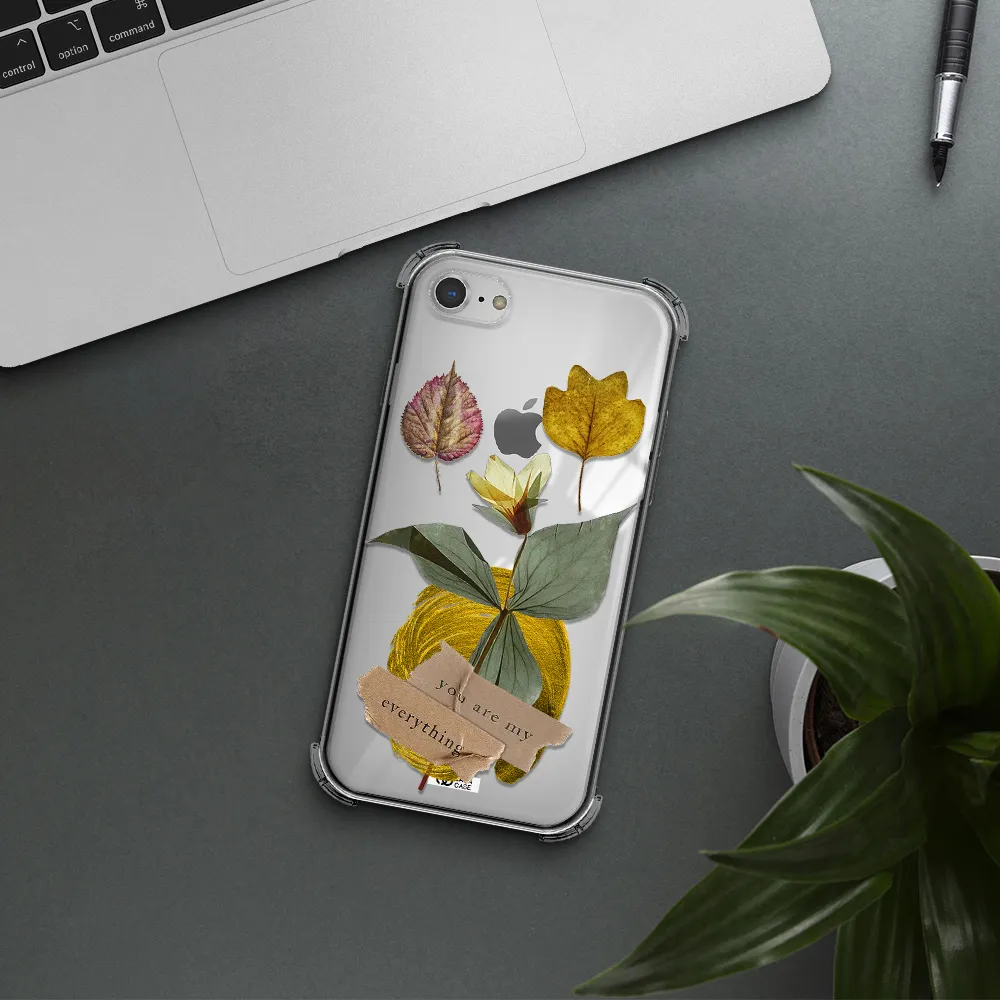 a flower with leaves and a box Apple iPhone 7 Clear PC Case