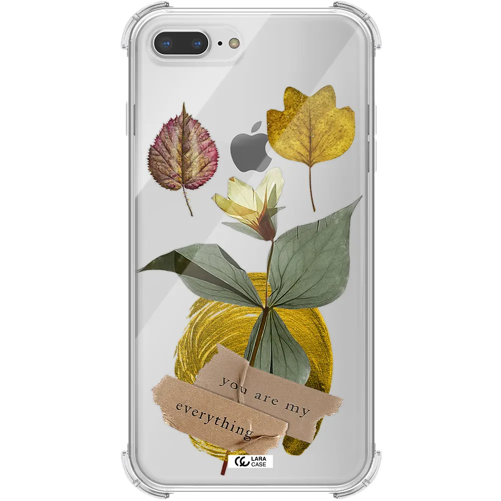 a flower with leaves and a box Apple iPhone 7 plus Clear PC Case