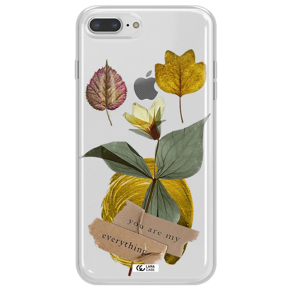 A Flower With Leaves And A Box Apple Iphone 7 Plus Clear Tpu Case