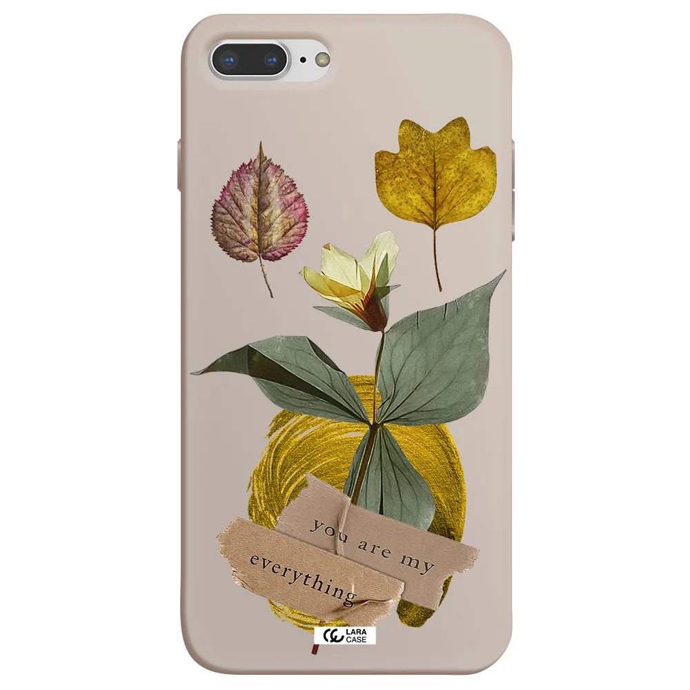 a flower with leaves and a box Apple iPhone 8 plus Silicone Stone Case