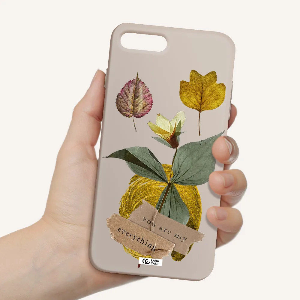 a flower with leaves and a box Apple iPhone 8 plus Silicone Stone Case