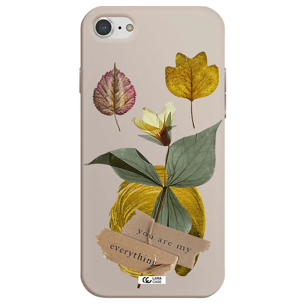 a flower with leaves and a box Apple iPhone 8 Silicone Stone Case