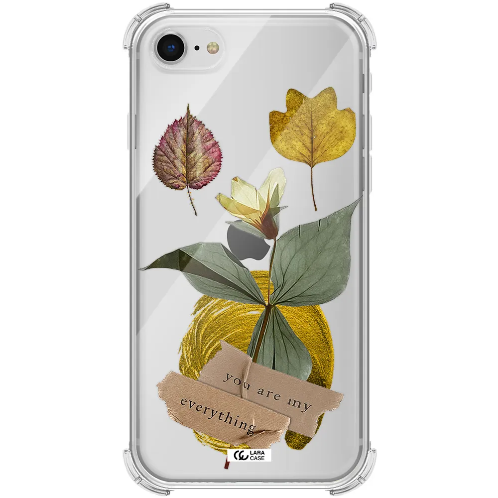 a flower with leaves and a box Apple iPhone se 2020 Clear PC Case