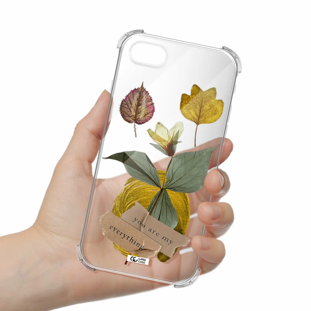 a flower with leaves and a box Apple iPhone se 2020 Clear PC Case