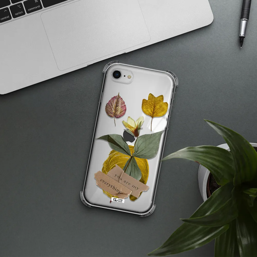 a flower with leaves and a box Apple iPhone se 2020 Clear PC Case
