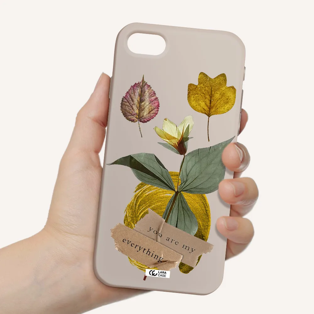 a flower with leaves and a box Apple iPhone se 2020 Silicone Stone Case