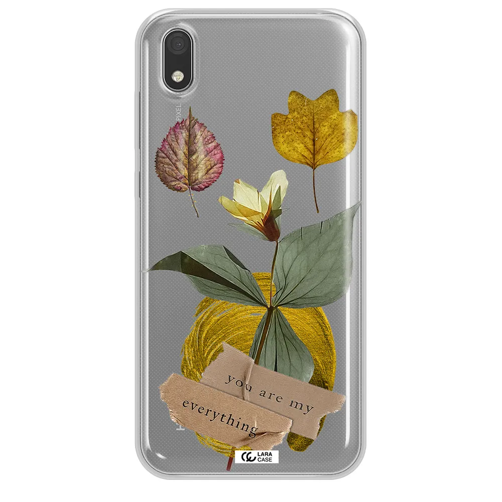 A Flower With Leaves And A Box Huawei Honor 8S Clear Tpu Case