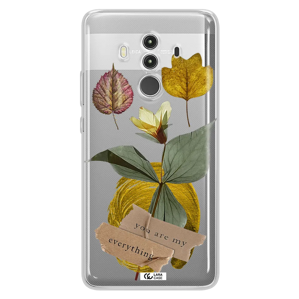 A Flower With Leaves And A Box Huawei Mate 10 Clear Tpu Case
