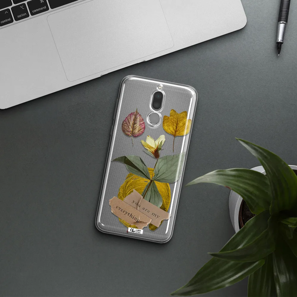A Flower With Leaves And A Box Huawei Mate 10 Lite Clear Tpu Case