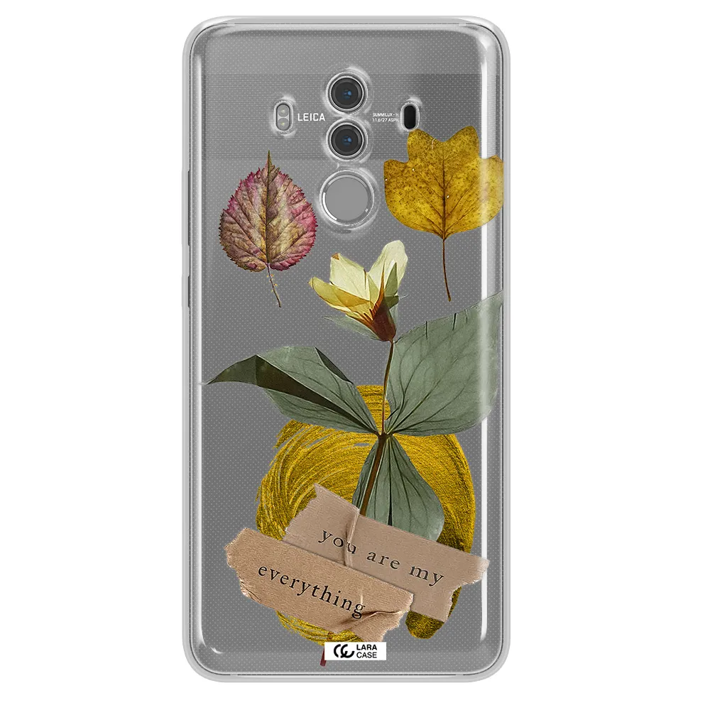 A Flower With Leaves And A Box Huawei Mate 10 Pro Clear Tpu Case
