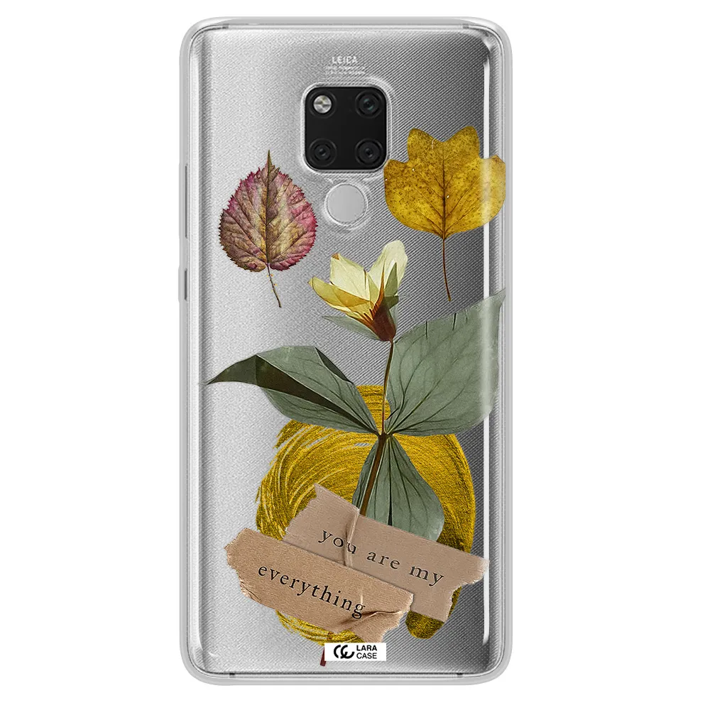 A Flower With Leaves And A Box Huawei Mate 20X Clear Tpu Case