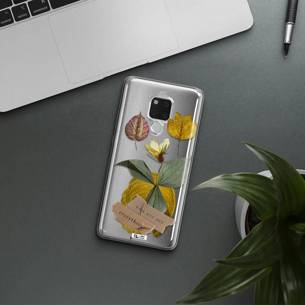 A Flower With Leaves And A Box Huawei Mate 20X Clear Tpu Case