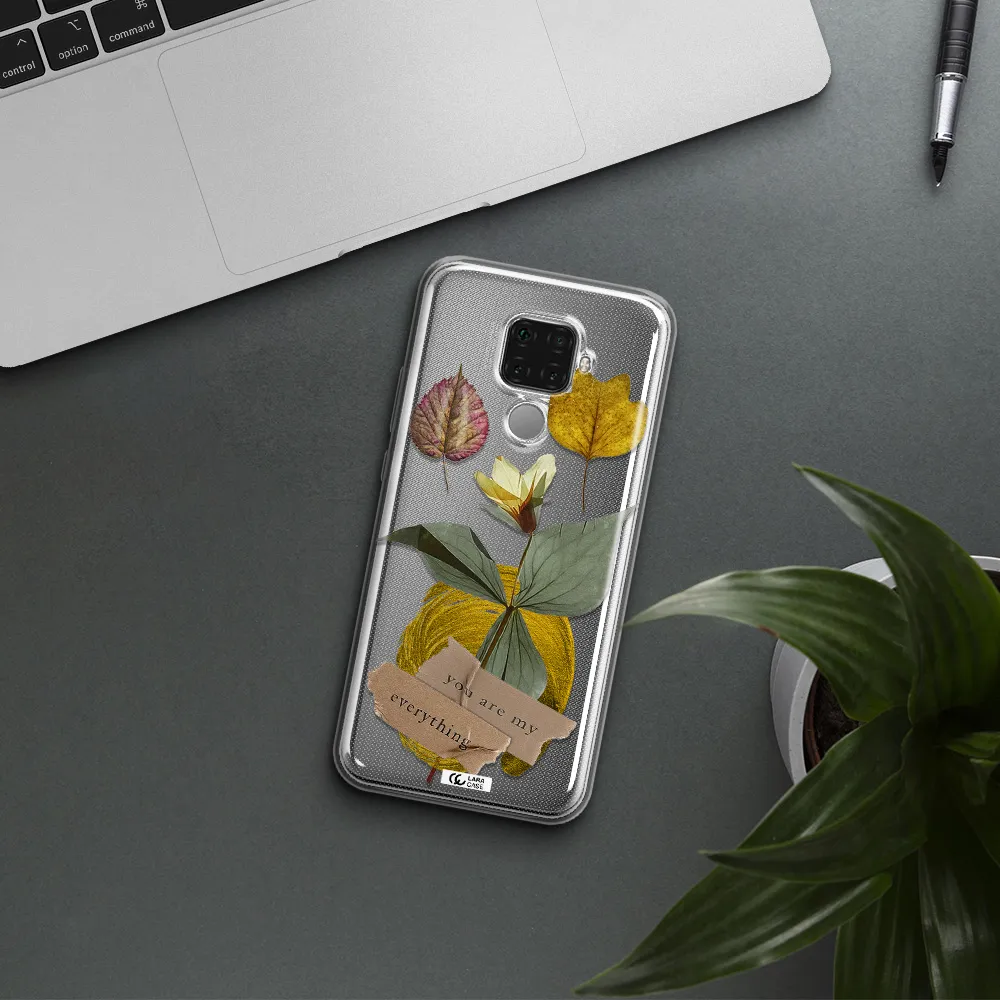 A Flower With Leaves And A Box Huawei Mate 30 Lite Clear Tpu Case