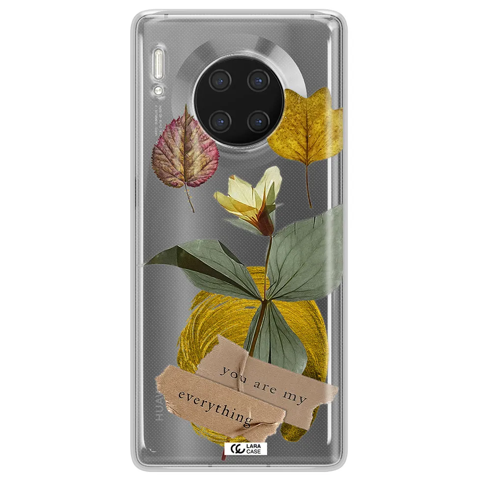 A Flower With Leaves And A Box Huawei Mate 30 Pro Clear Tpu Case