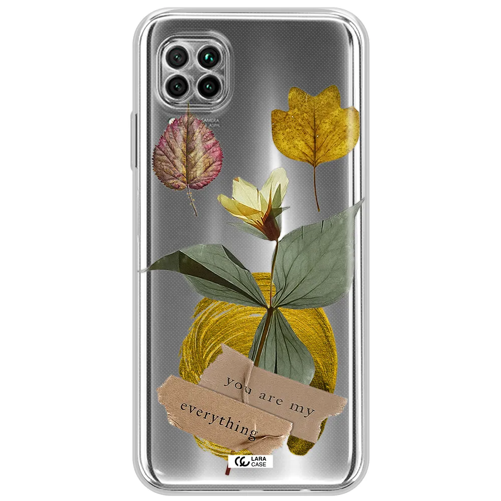 A Flower With Leaves And A Box Huawei Nova 7I Clear Tpu Case