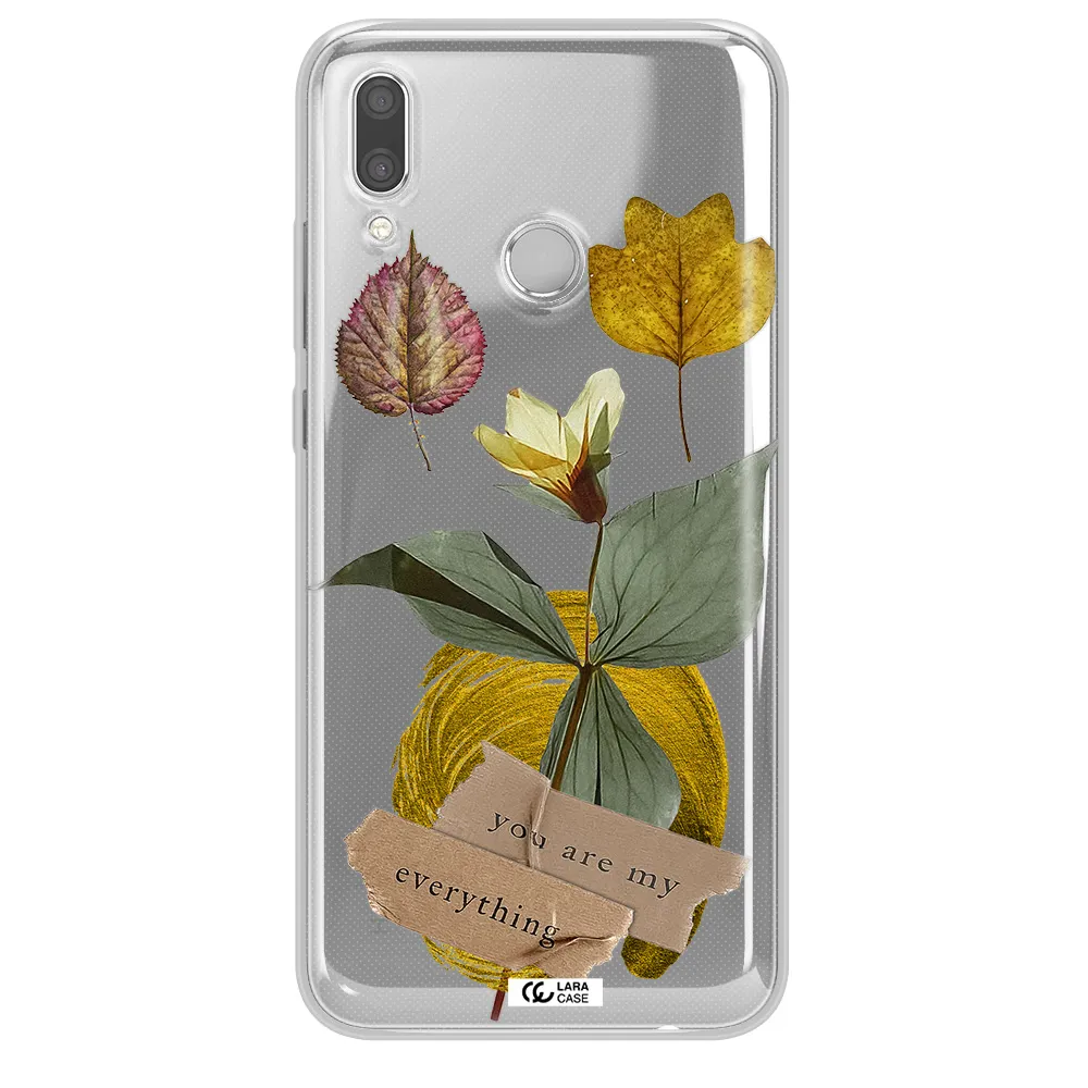 A Flower With Leaves And A Box Huawei P Smart 2019 Clear Tpu Case