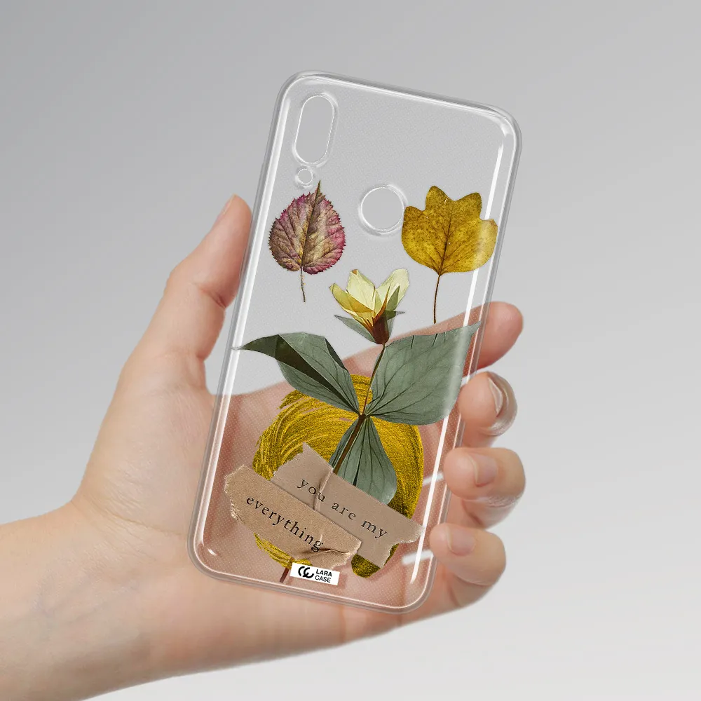A Flower With Leaves And A Box Huawei P Smart 2019 Clear Tpu Case