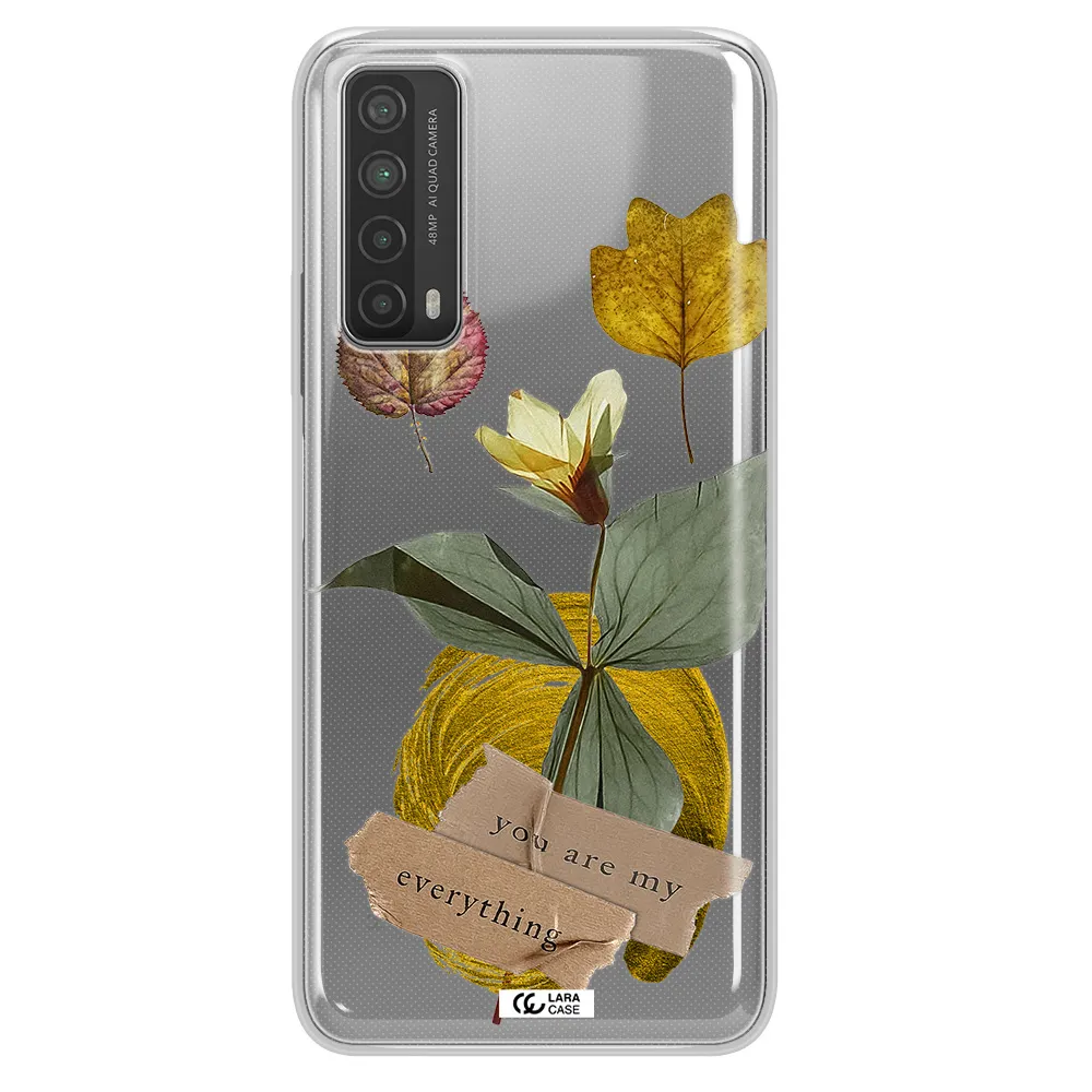 A Flower With Leaves And A Box Huawei P Smart 2021 Clear Tpu Case