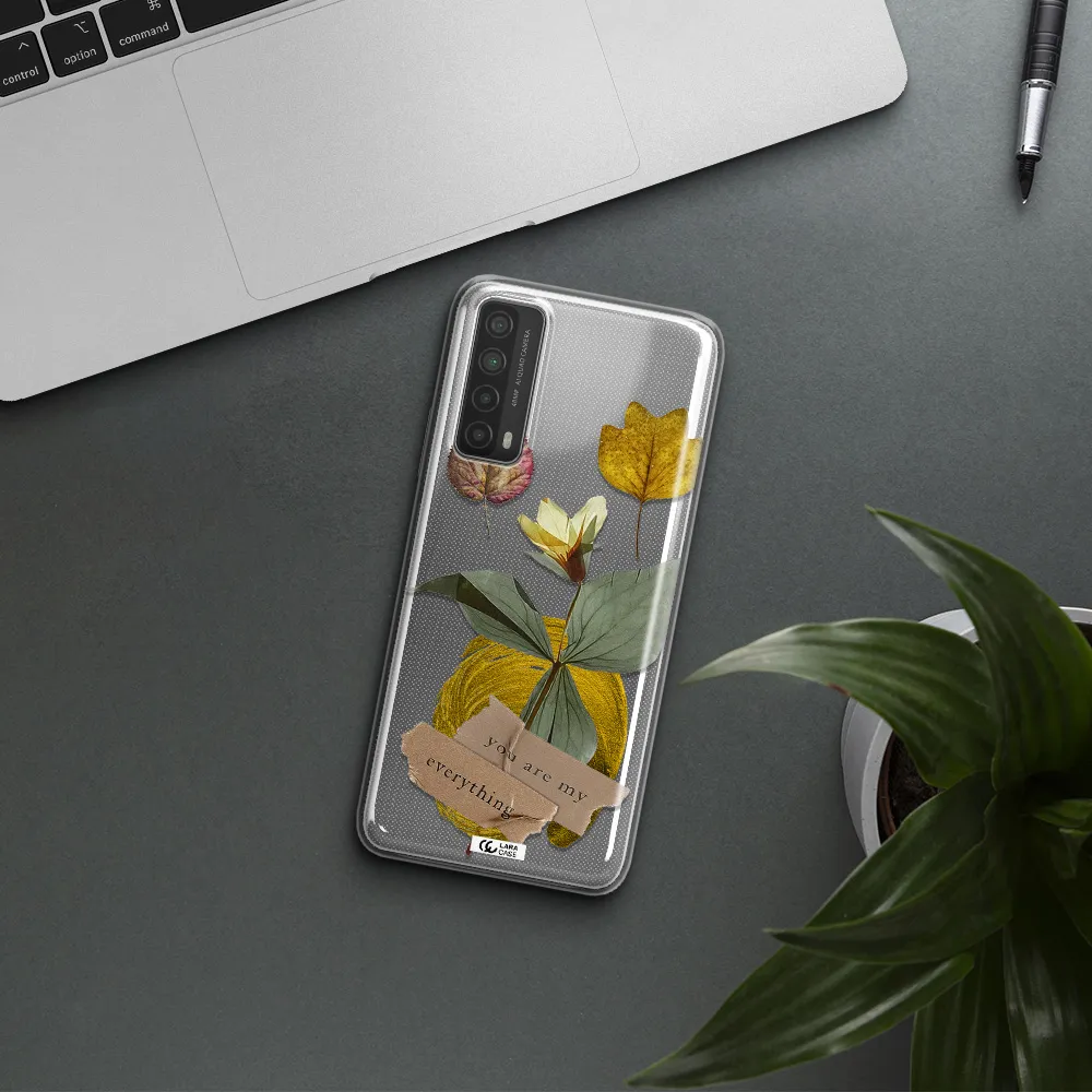 A Flower With Leaves And A Box Huawei P Smart 2021 Clear Tpu Case
