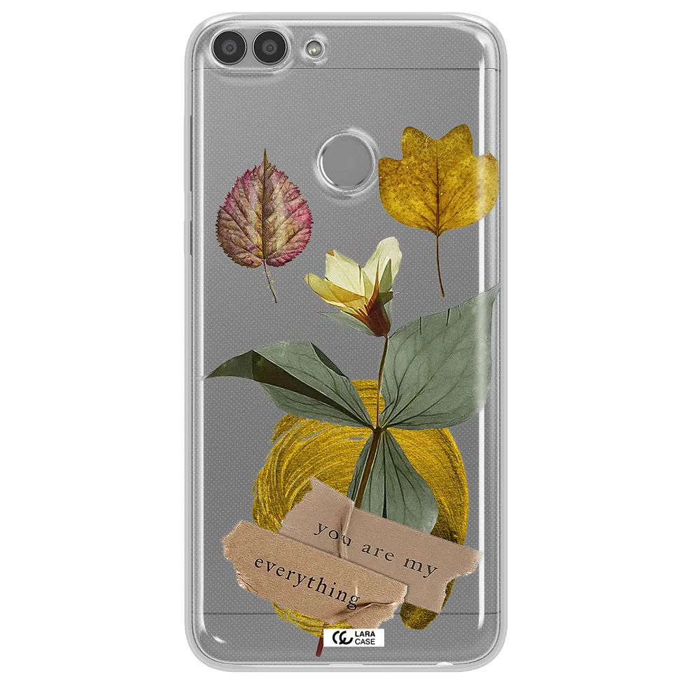 A Flower With Leaves And A Box Huawei P Smart Clear Tpu Case