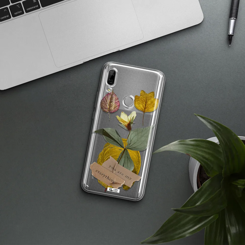 A Flower With Leaves And A Box Huawei P Smart Z Clear Tpu Case