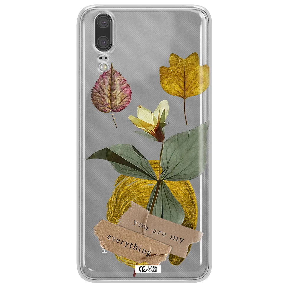 A Flower With Leaves And A Box Huawei P20 Clear Tpu Case