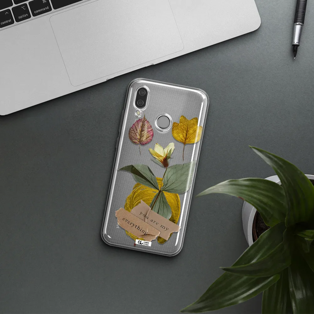 A Flower With Leaves And A Box Huawei P20 Lite Clear Tpu Case