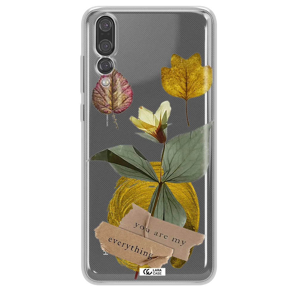 A Flower With Leaves And A Box Huawei P20 Pro Clear Tpu Case