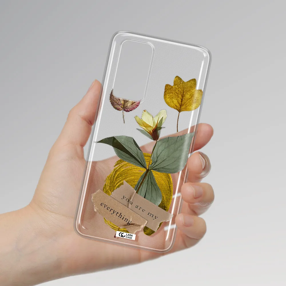 A Flower With Leaves And A Box Huawei P40 Clear Tpu Case