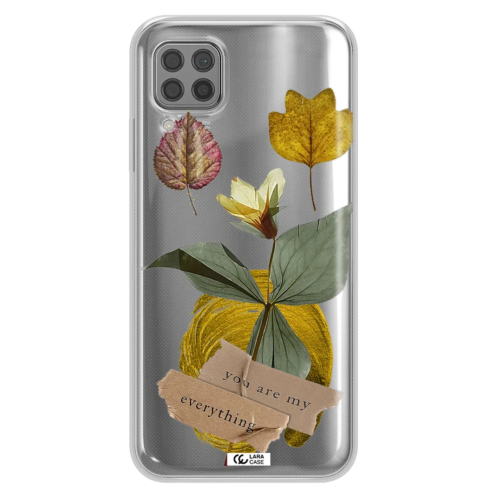A Flower With Leaves And A Box Huawei P40 Lite Clear Tpu Case