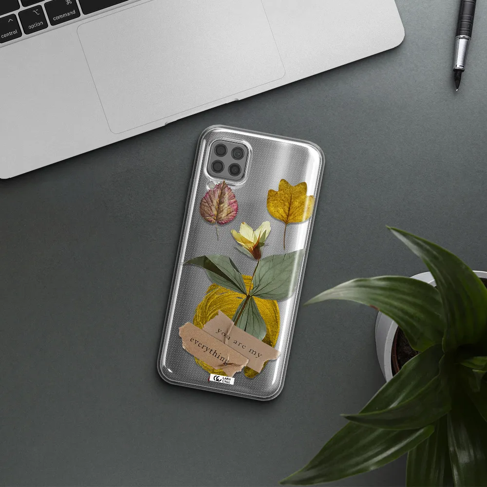 A Flower With Leaves And A Box Huawei P40 Lite Clear Tpu Case