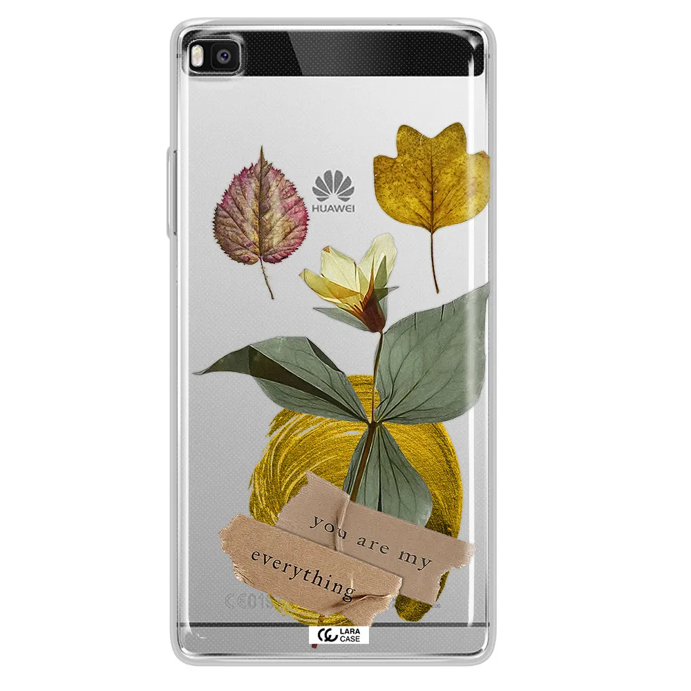 A Flower With Leaves And A Box Huawei P8 Clear Tpu Case