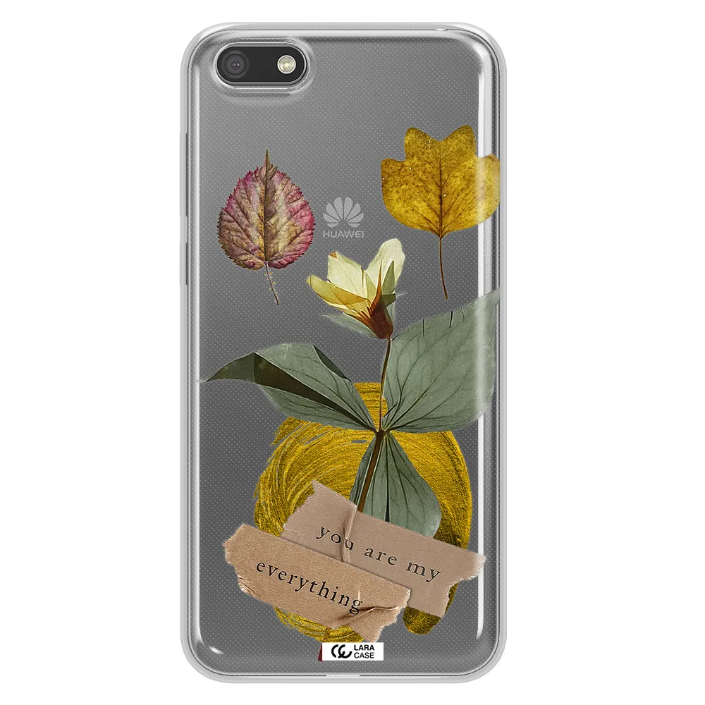 A Flower With Leaves And A Box Huawei Y5 2018 Clear Tpu Case