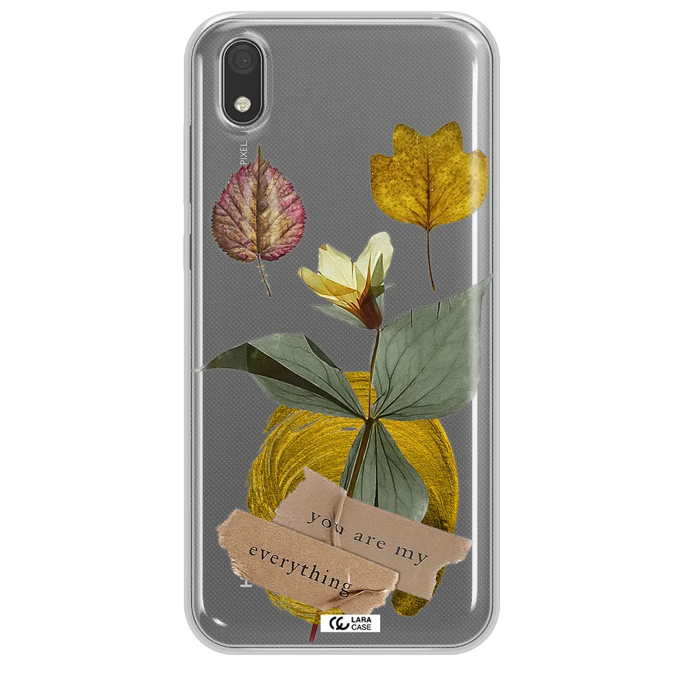A Flower With Leaves And A Box Huawei Y5 2019 Clear Tpu Case