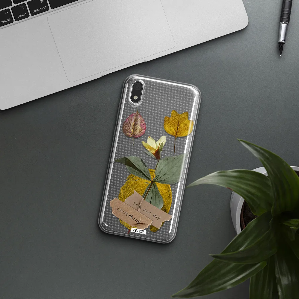 A Flower With Leaves And A Box Huawei Y5 2019 Clear Tpu Case