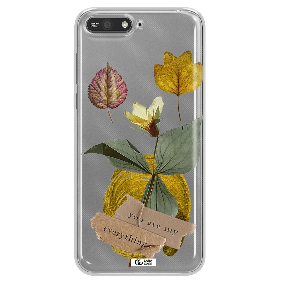 A Flower With Leaves And A Box Huawei Y6 2018 Clear Tpu Case