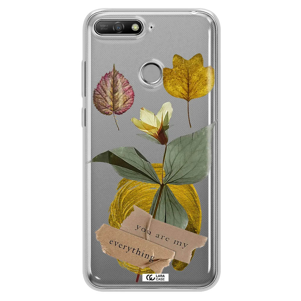 A Flower With Leaves And A Box Huawei Y6 Prime 2018 Clear Tpu Case