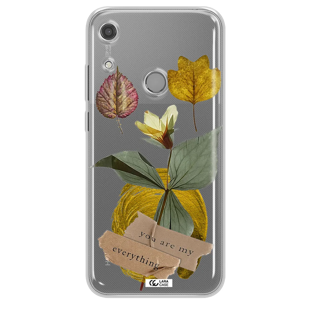 A Flower With Leaves And A Box Huawei Y6S Clear Tpu Case