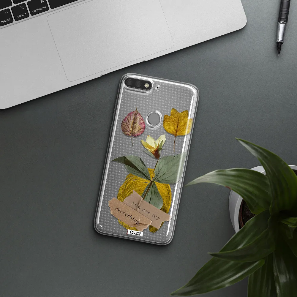 A Flower With Leaves And A Box Huawei Y7 Prime 2018 Clear Tpu Case