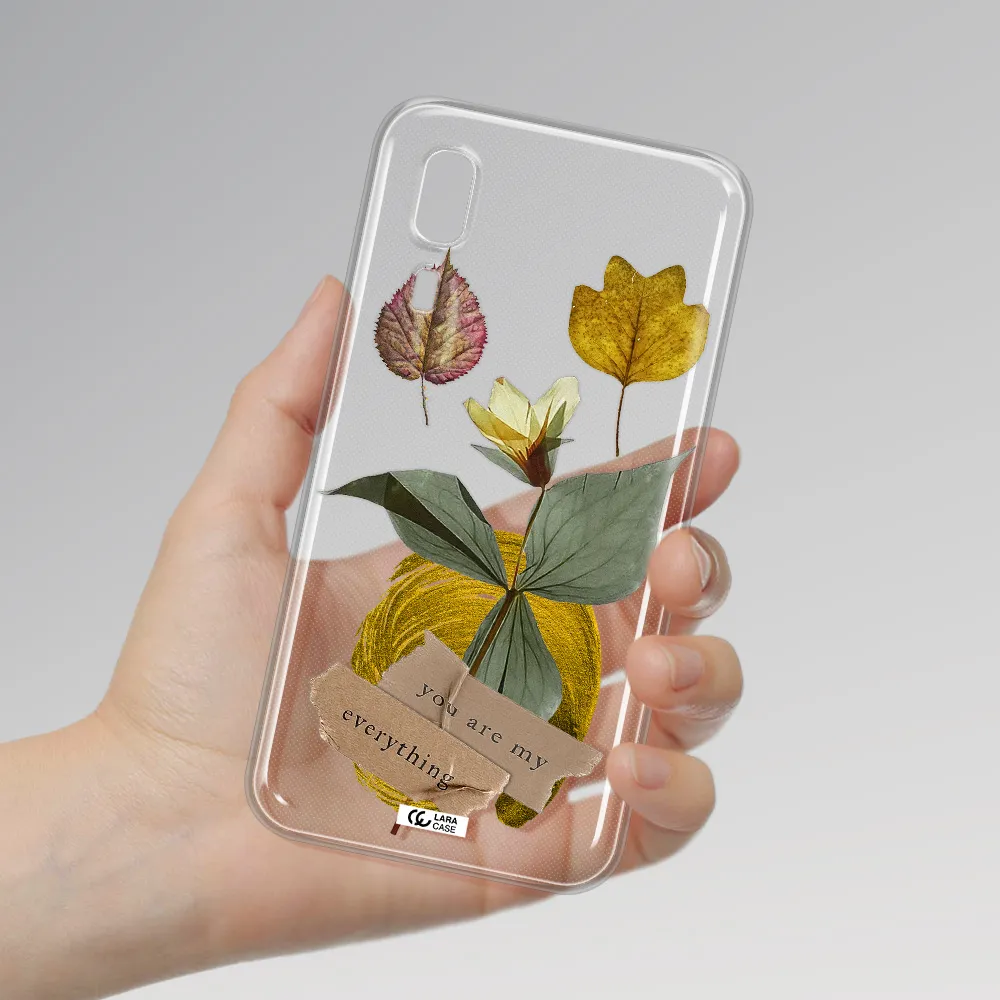 A Flower With Leaves And A Box Samsung A2 Core Clear Tpu Case