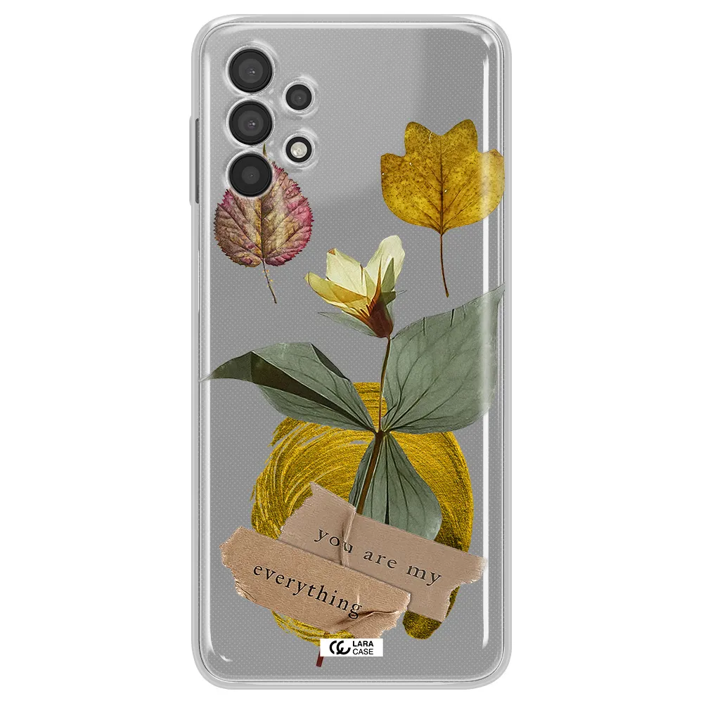 A Flower With Leaves And A Box Samsung A32 4G Clear Tpu Case