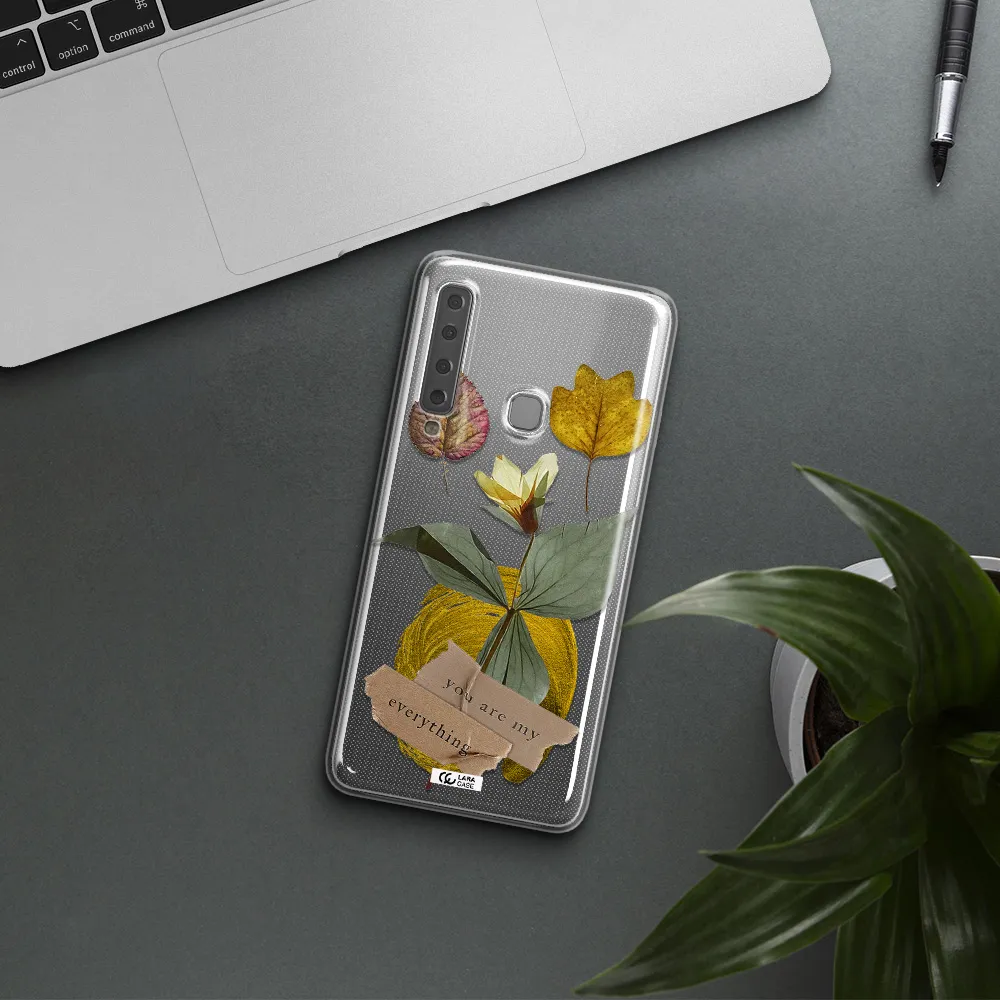 A Flower With Leaves And A Box Samsung A9 2018 Clear Tpu Case