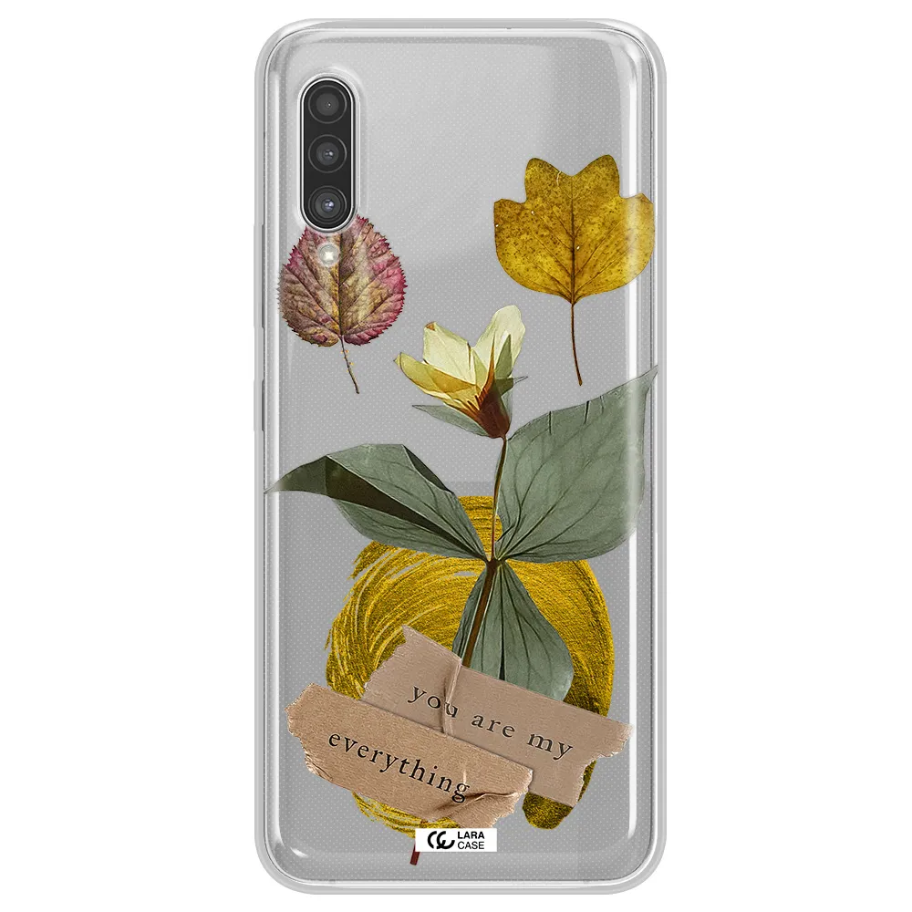 A Flower With Leaves And A Box Samsung A90 Clear Tpu Case