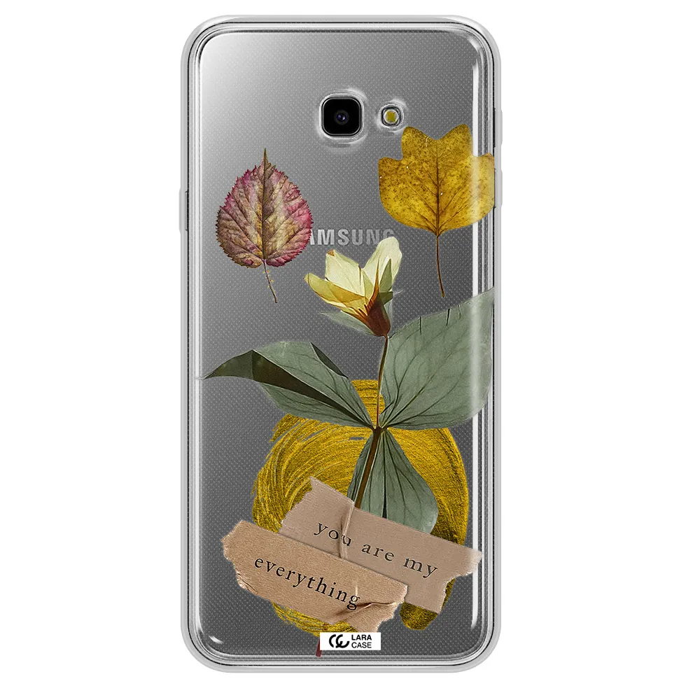 A Flower With Leaves And A Box Samsung J4 Plus Clear Tpu Case
