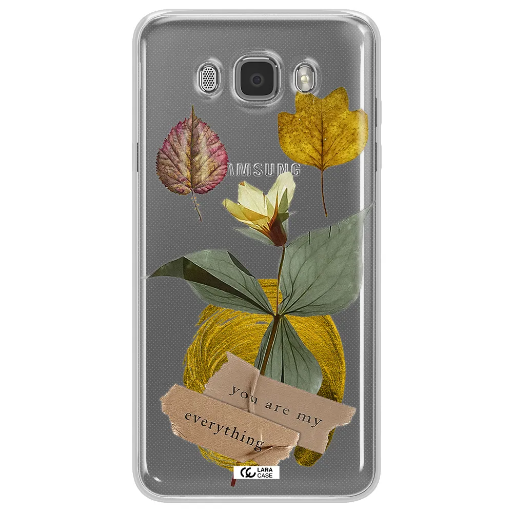 A Flower With Leaves And A Box Samsung J7 2016 Clear Tpu Case