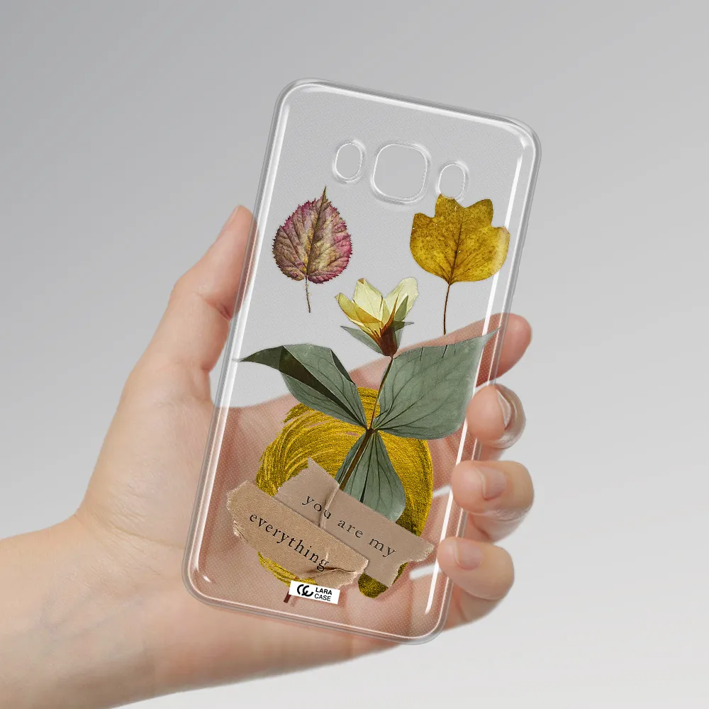 A Flower With Leaves And A Box Samsung J7 2016 Clear Tpu Case