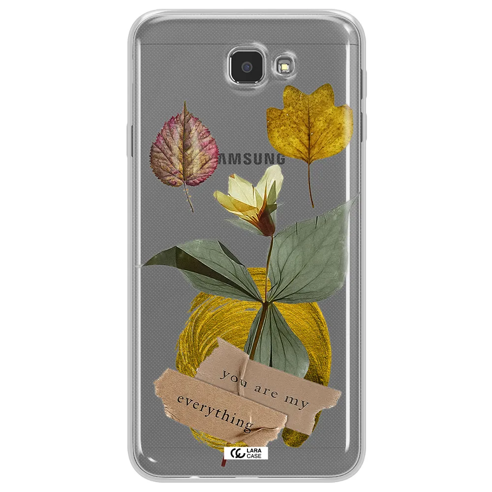 A Flower With Leaves And A Box Samsung J7 Prim Clear Tpu Case