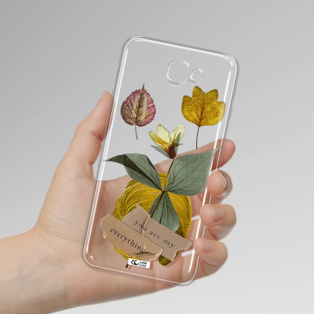 A Flower With Leaves And A Box Samsung J7 Prim Clear Tpu Case