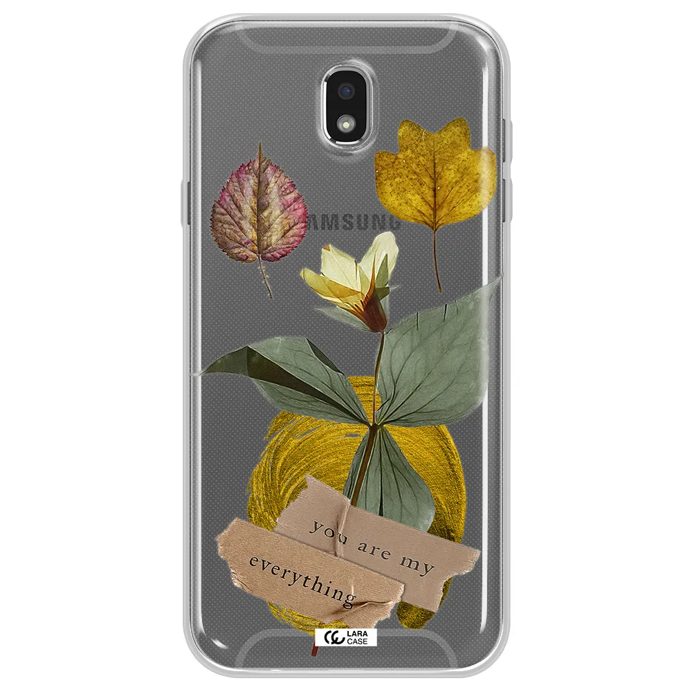 A Flower With Leaves And A Box Samsung J7 Pro Clear Tpu Case