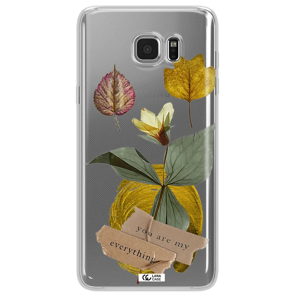 A Flower With Leaves And A Box Samsung Note 5 Clear Tpu Case